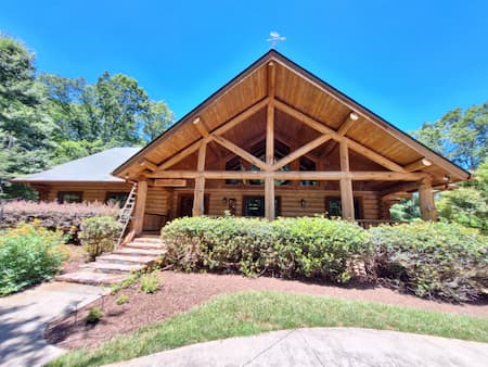 Swedish Cope Log Cabin Staining In Ellijay, GA